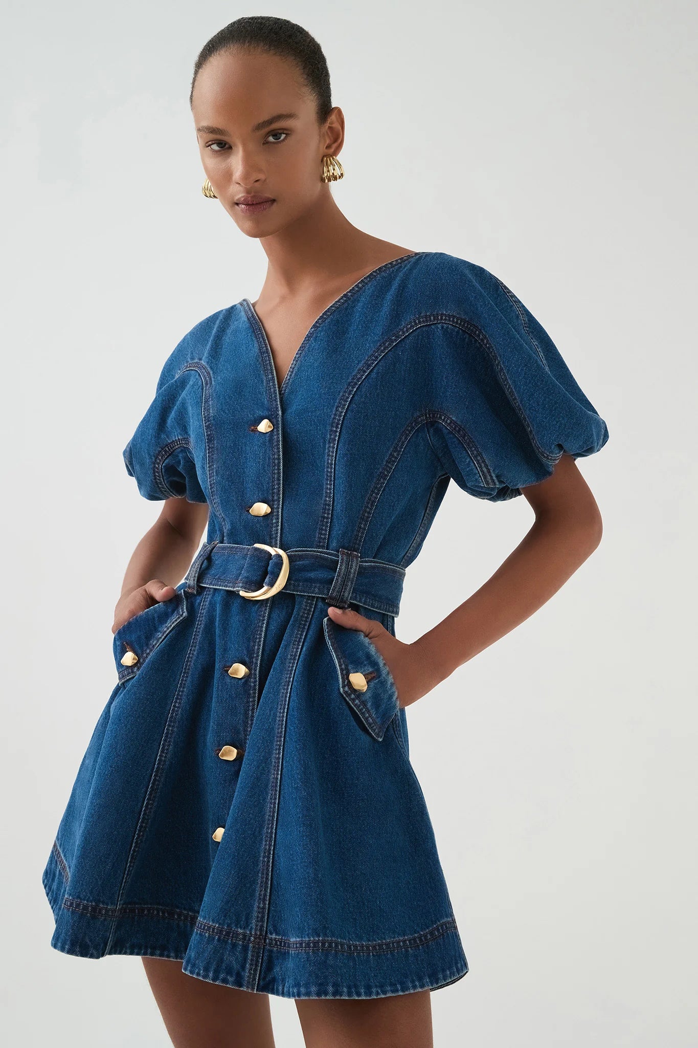 AJE - Harper Denim Mini Dress