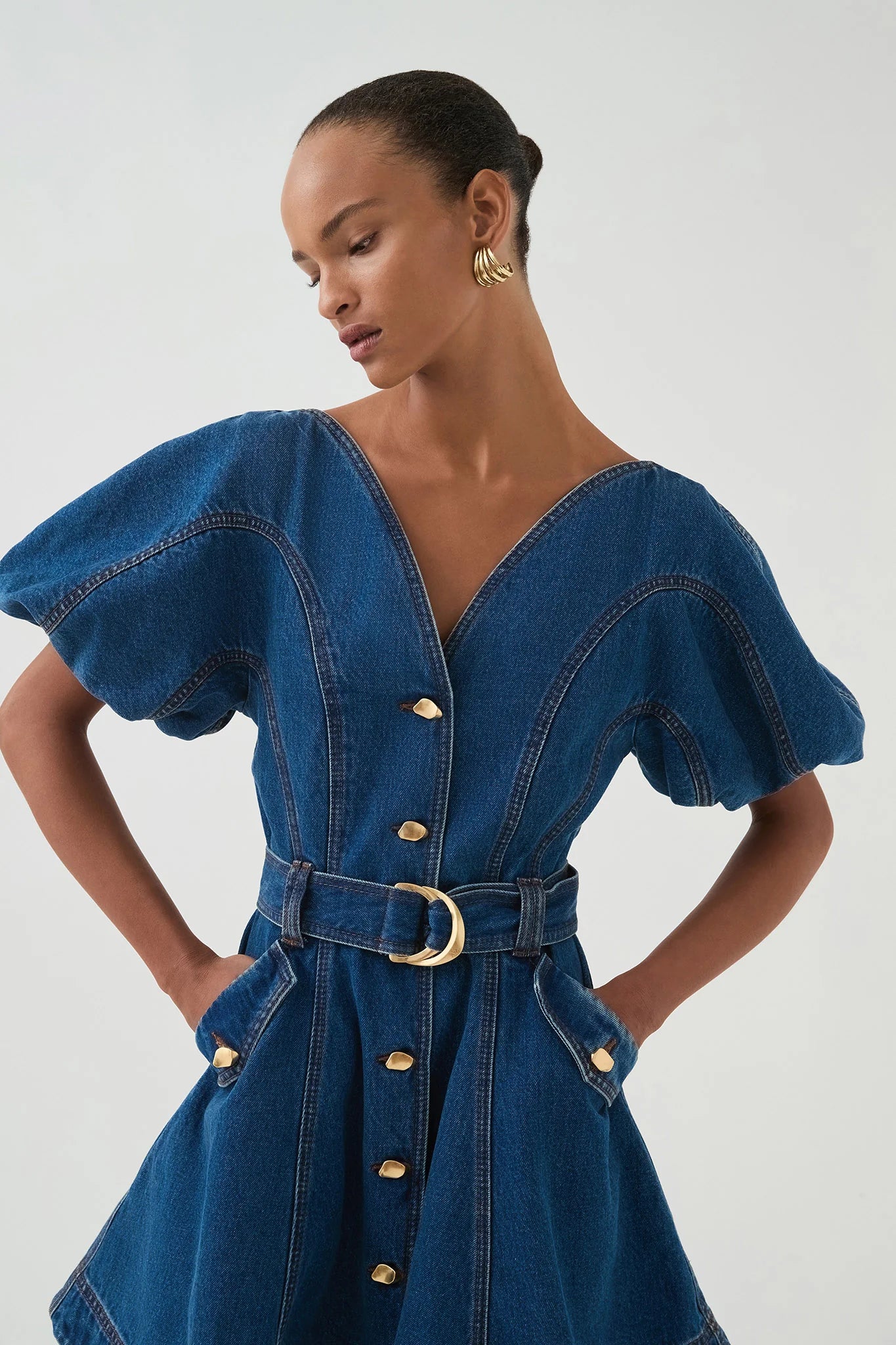 AJE - Harper Denim Mini Dress