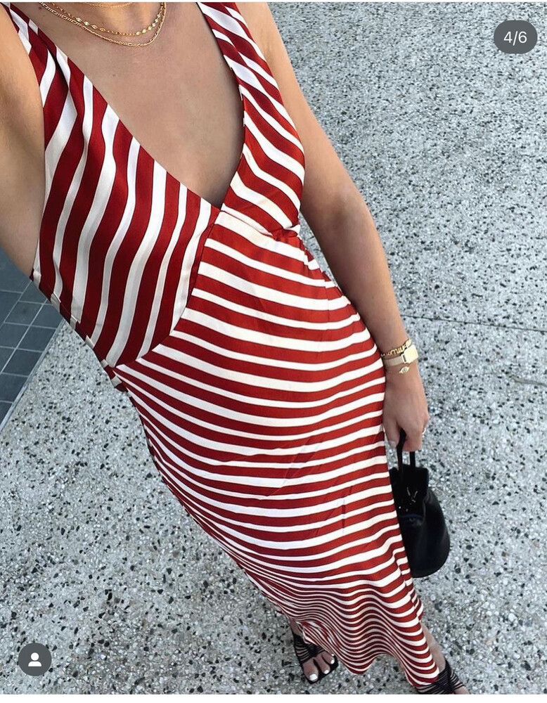 STEELE - Sasha Dress - Scarlet Stripe