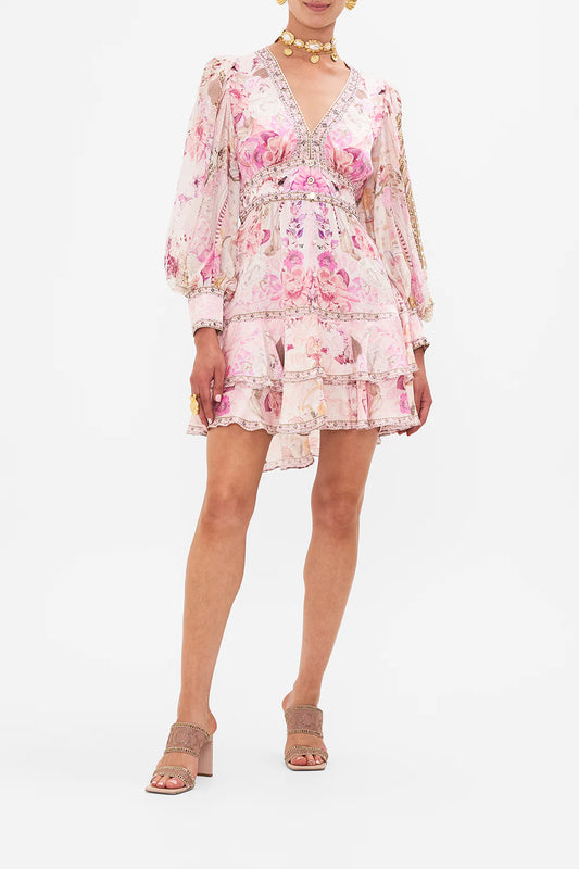 CAMILLA - Button Front Frill Dress - Fresco Fairytale