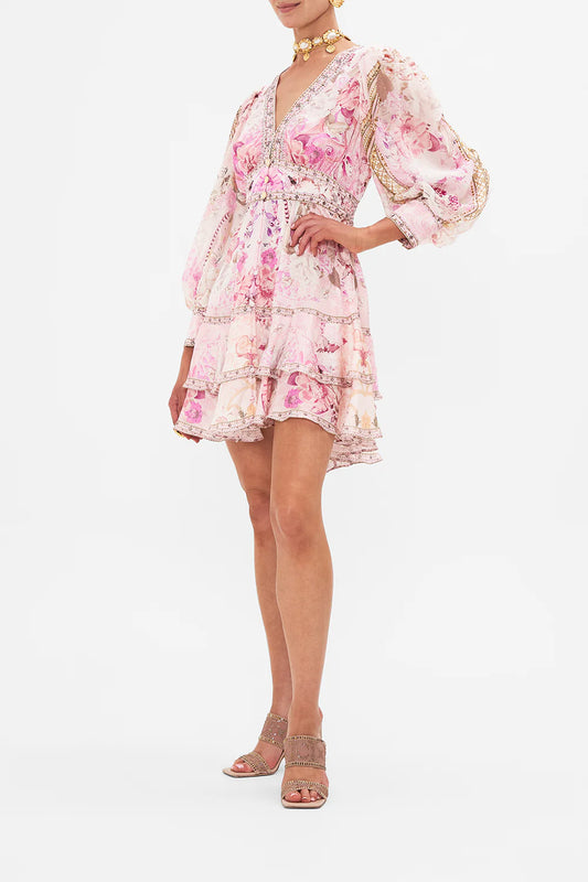 CAMILLA - Button Front Frill Dress - Fresco Fairytale