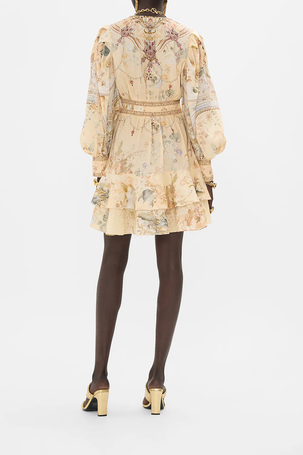 CAMILLA - Button Front Frill Dress - Adorned In Antiquity