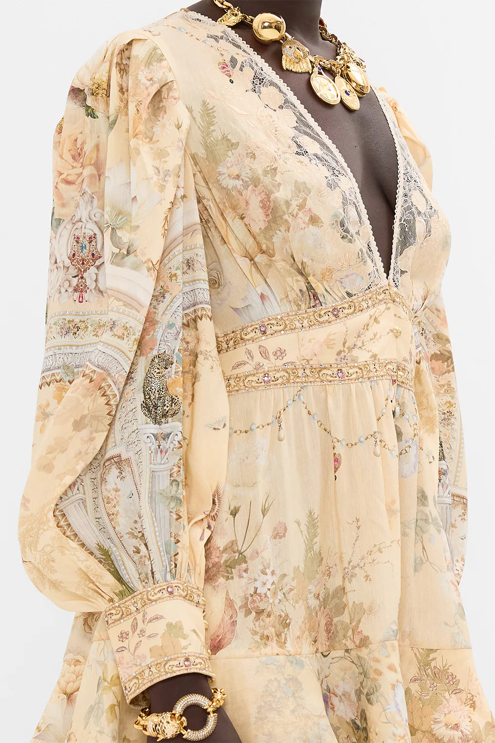 CAMILLA - Button Front Frill Dress - Adorned In Antiquity