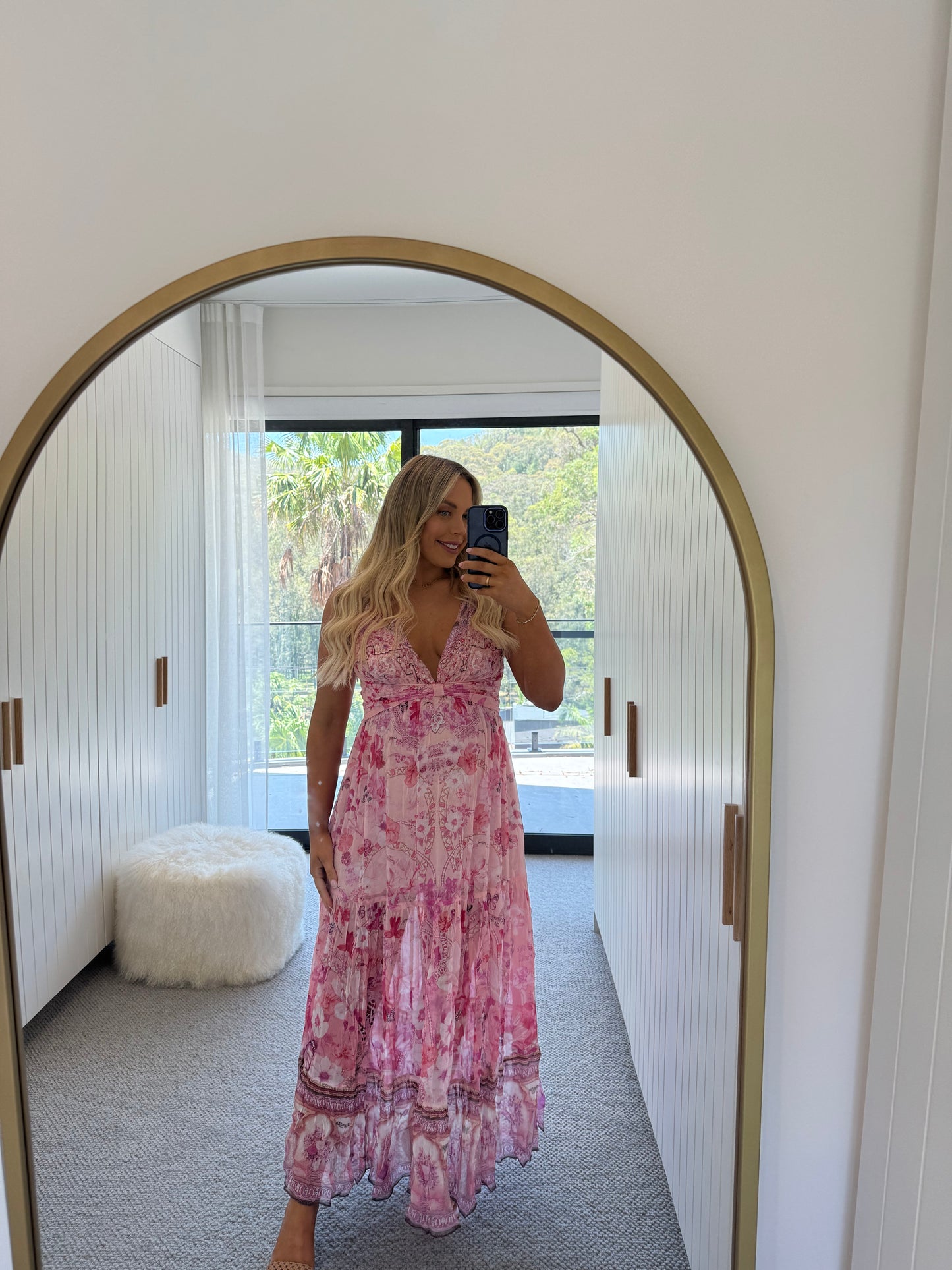 CAMILLA - Bead Strap Gathered Panel Dress