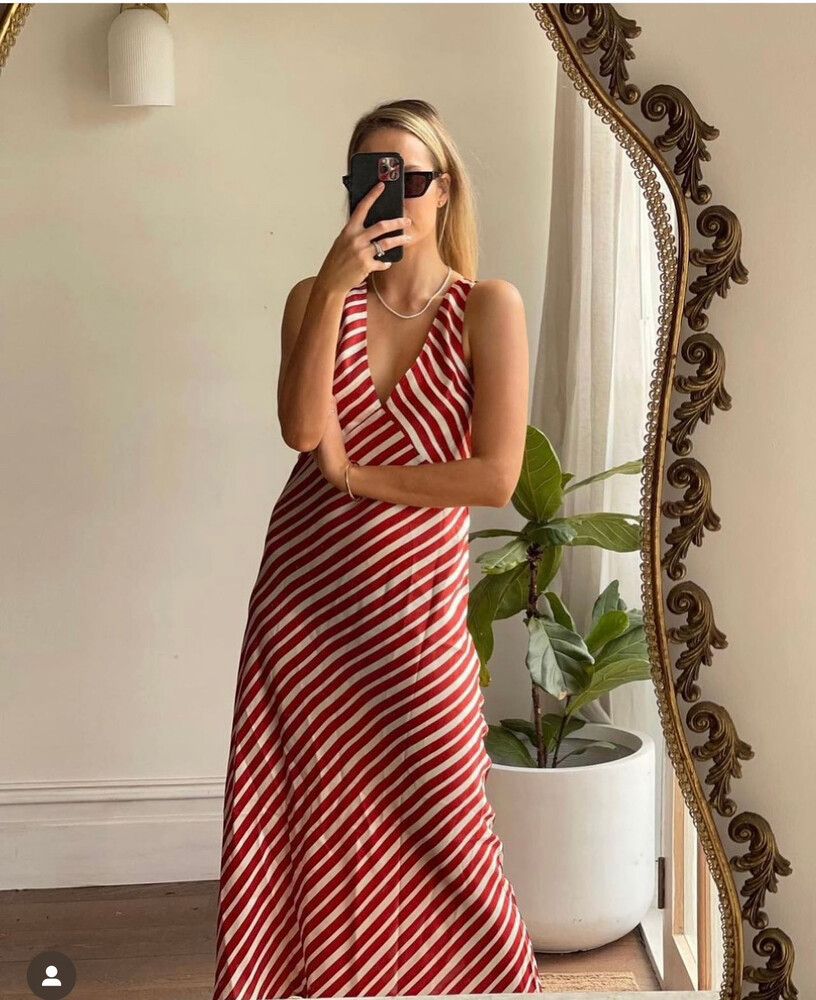 STEELE - Sasha Dress - Scarlet Stripe