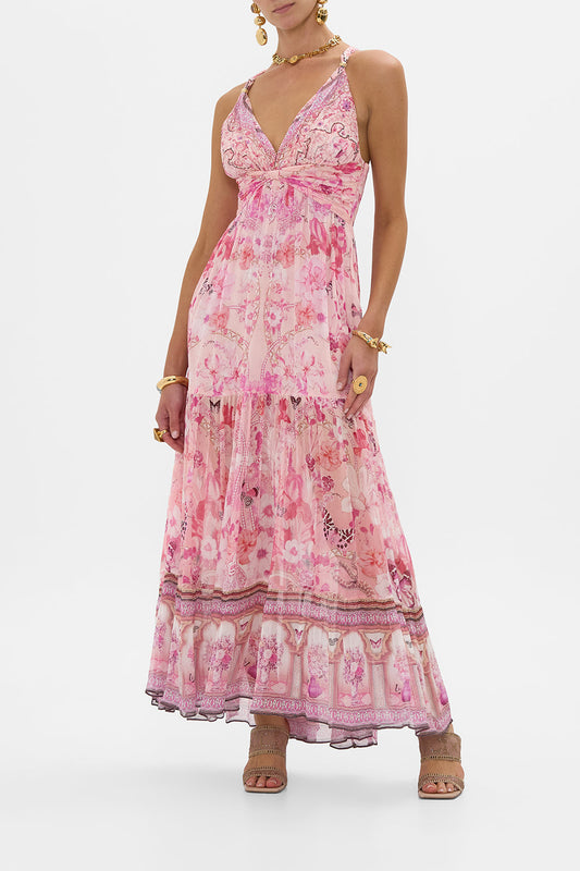CAMILLA - Bead Strap Gathered Panel Dress