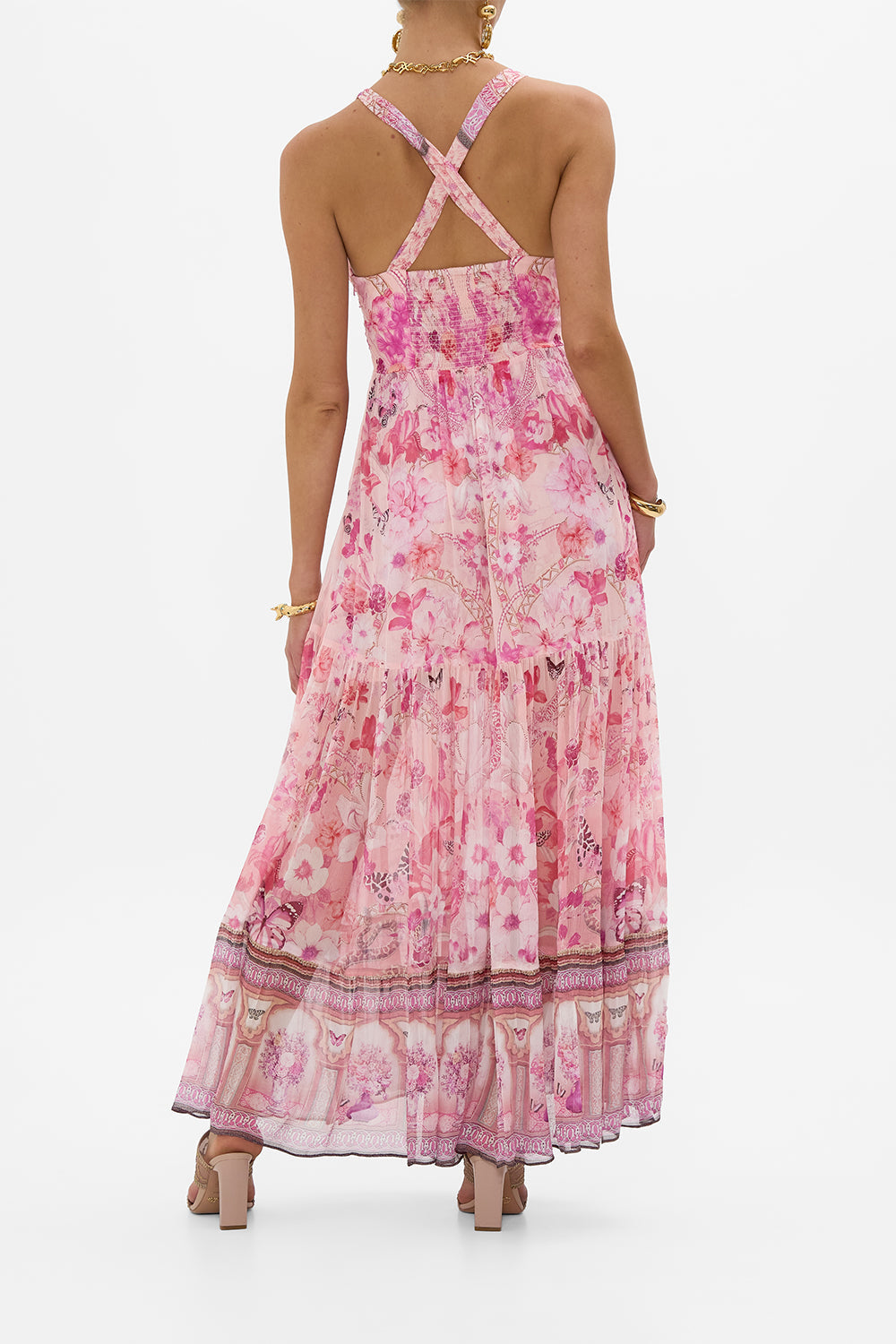 CAMILLA - Bead Strap Gathered Panel Dress